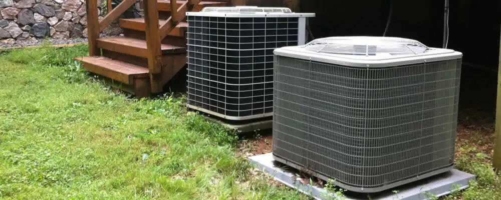 Heat pump installation and service units outside a home in San Francisco, CA